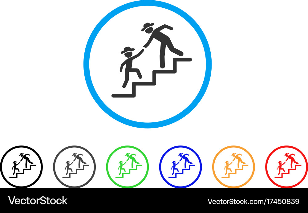 Gentleman education steps rounded icon Royalty Free Vector