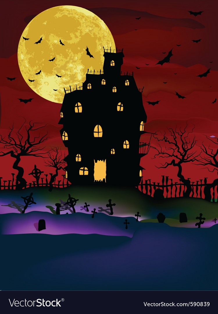halloween haunted house vector image