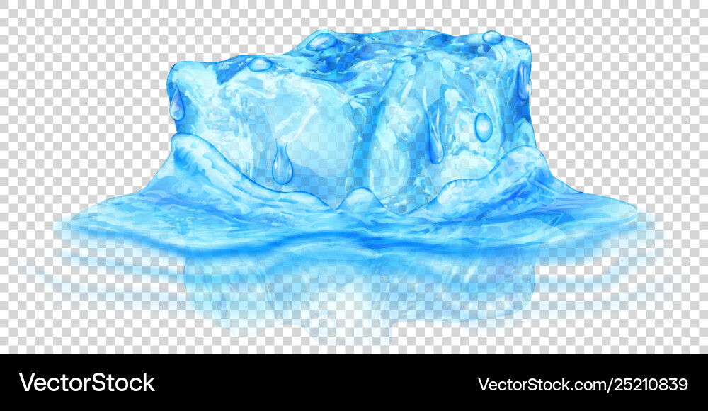 Ice cube in water Royalty Free Vector Image - VectorStock