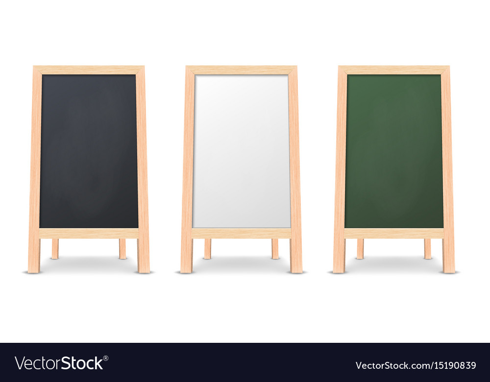 Realistic special menu announcement board icon set