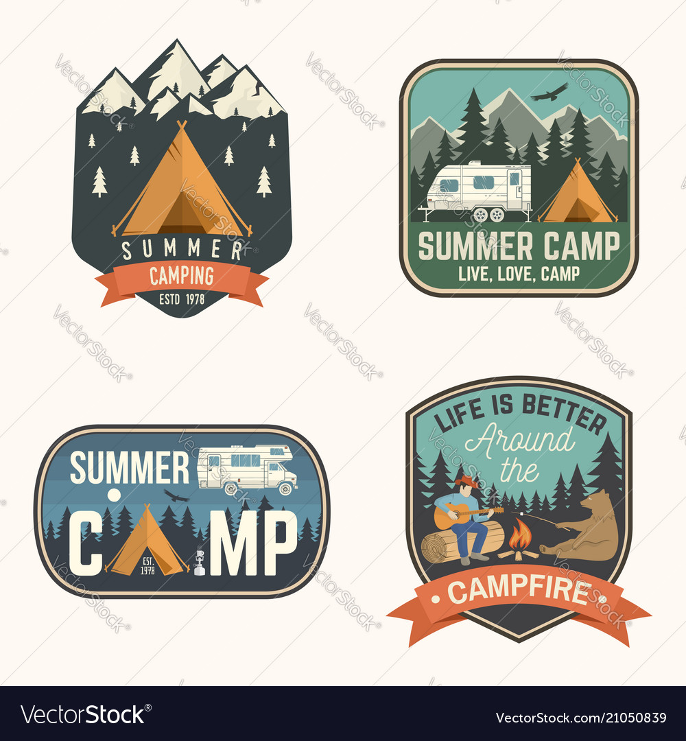 Summer camp concept Royalty Free Vector Image - VectorStock