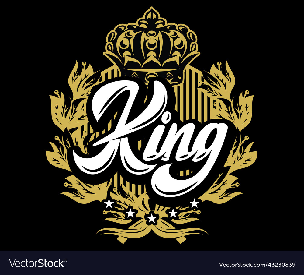 Template with calligraphic inscription king Vector Image