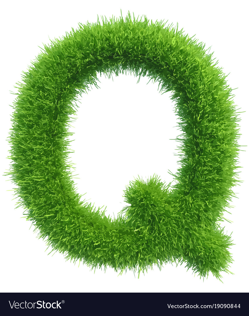 Capital letter q from grass on white Royalty Free Vector