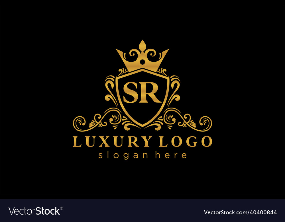 Initial sr letter royal luxury logo template Vector Image