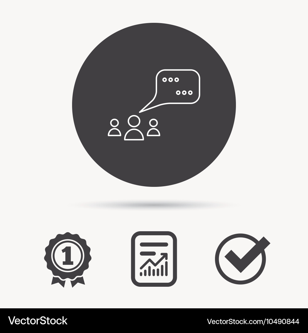 Meeting icon chat speech bubbles sign Royalty Free Vector