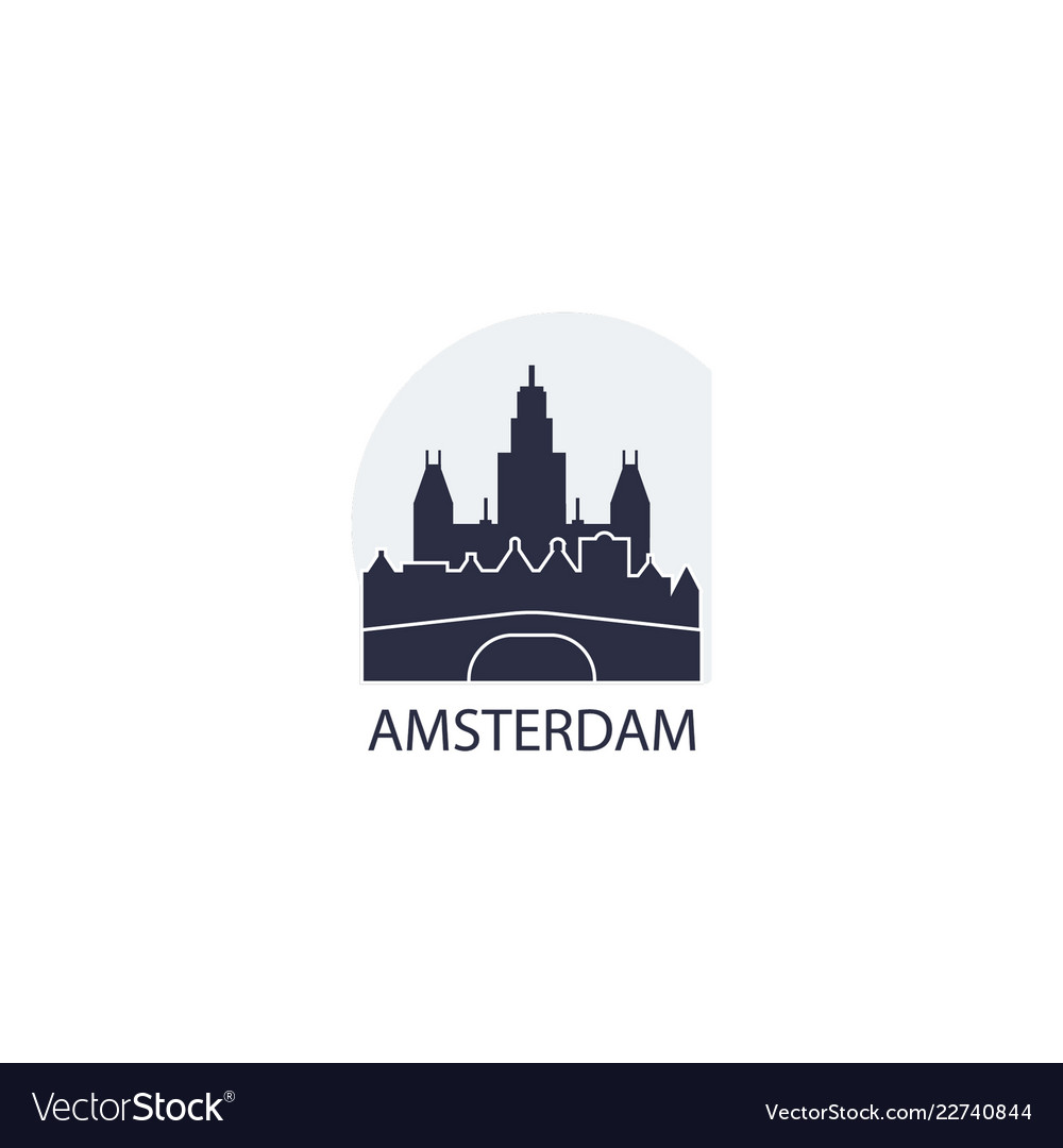 Netherlands Amsterdam Skyline Royalty Free Vector Image 7087