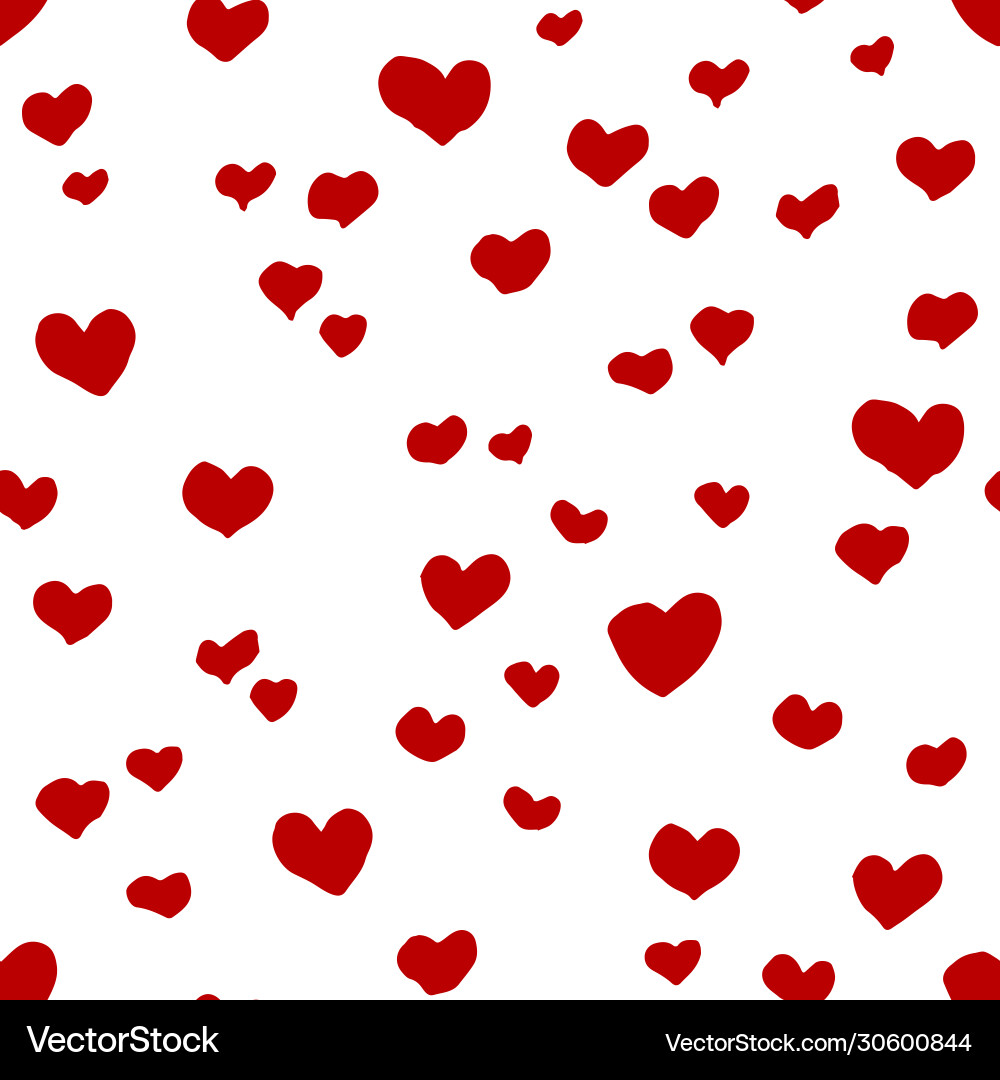 Seamless pattern with red hearts Royalty Free Vector Image