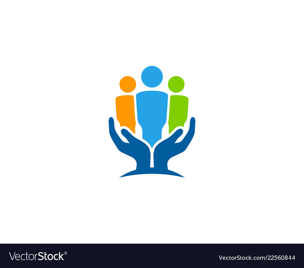 Team care logo icon design Royalty Free Vector Image