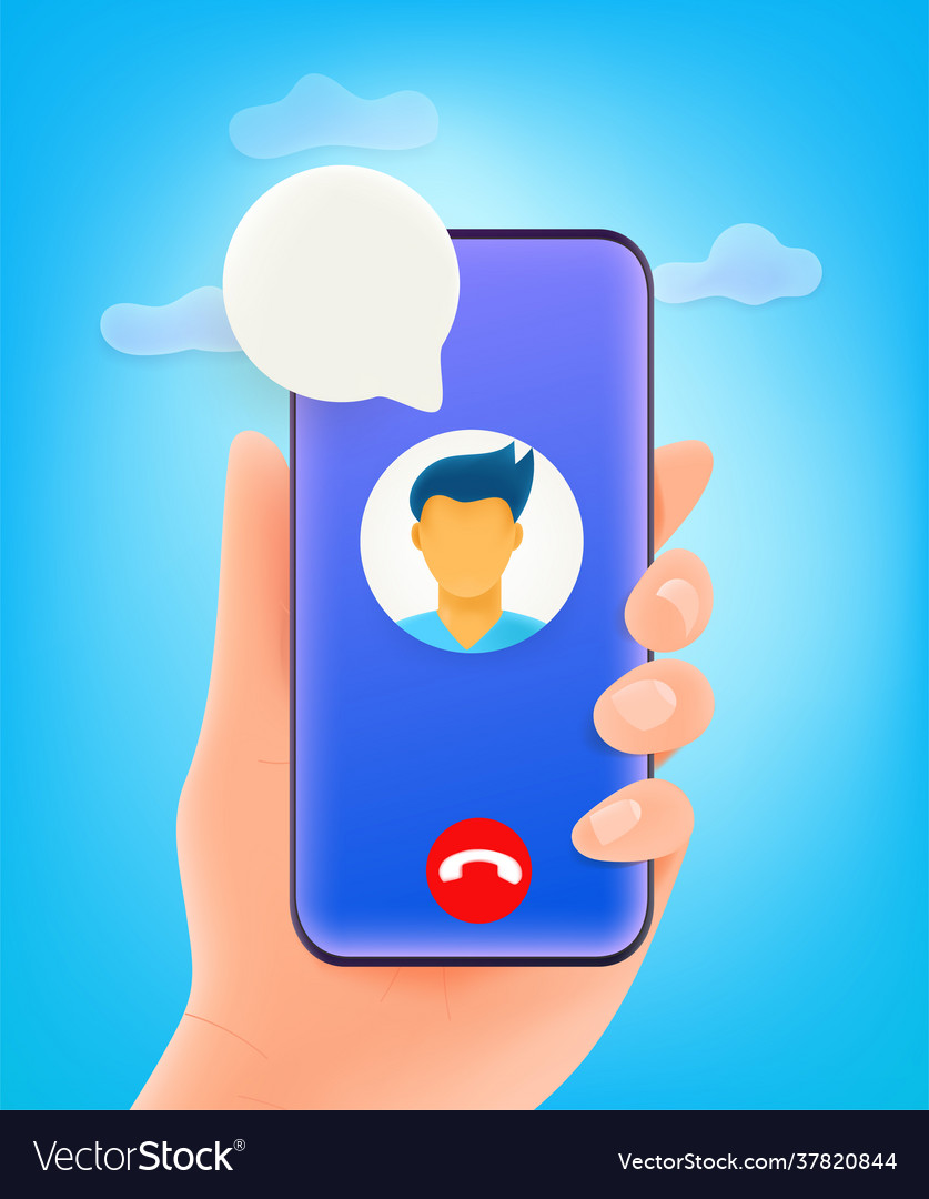 Voice Call Via Modern Smartphone Royalty Free Vector Image