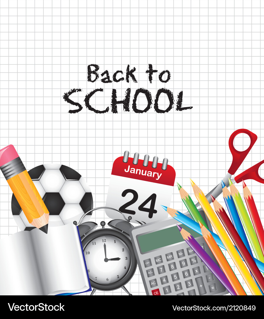 Back to school with elements over paper Royalty Free Vector