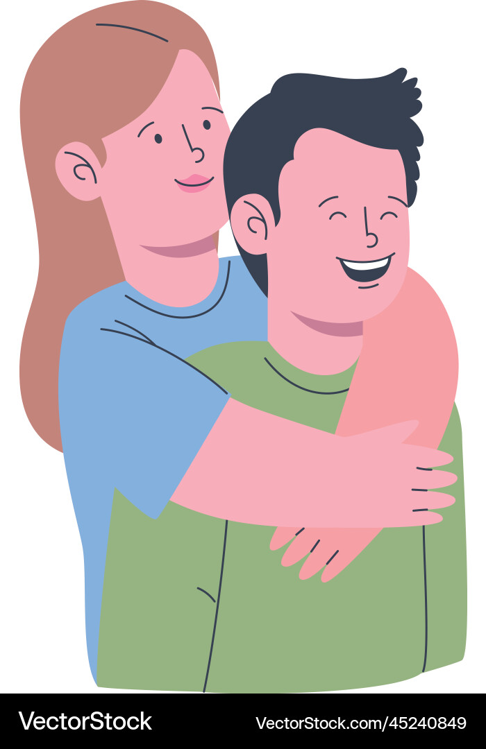 Lovers couple hugging Royalty Free Vector Image
