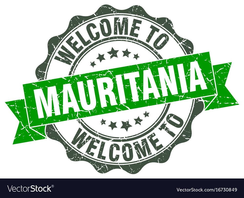 Mauritania round ribbon seal Royalty Free Vector Image