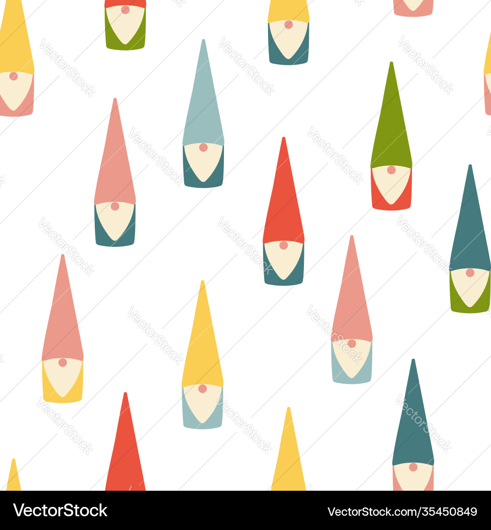 Seamless pattern with christmas gnomes Royalty Free Vector