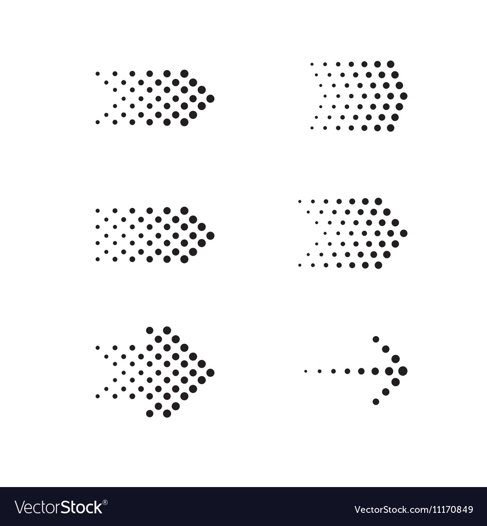 Set of arrows dots Royalty Free Vector Image - VectorStock