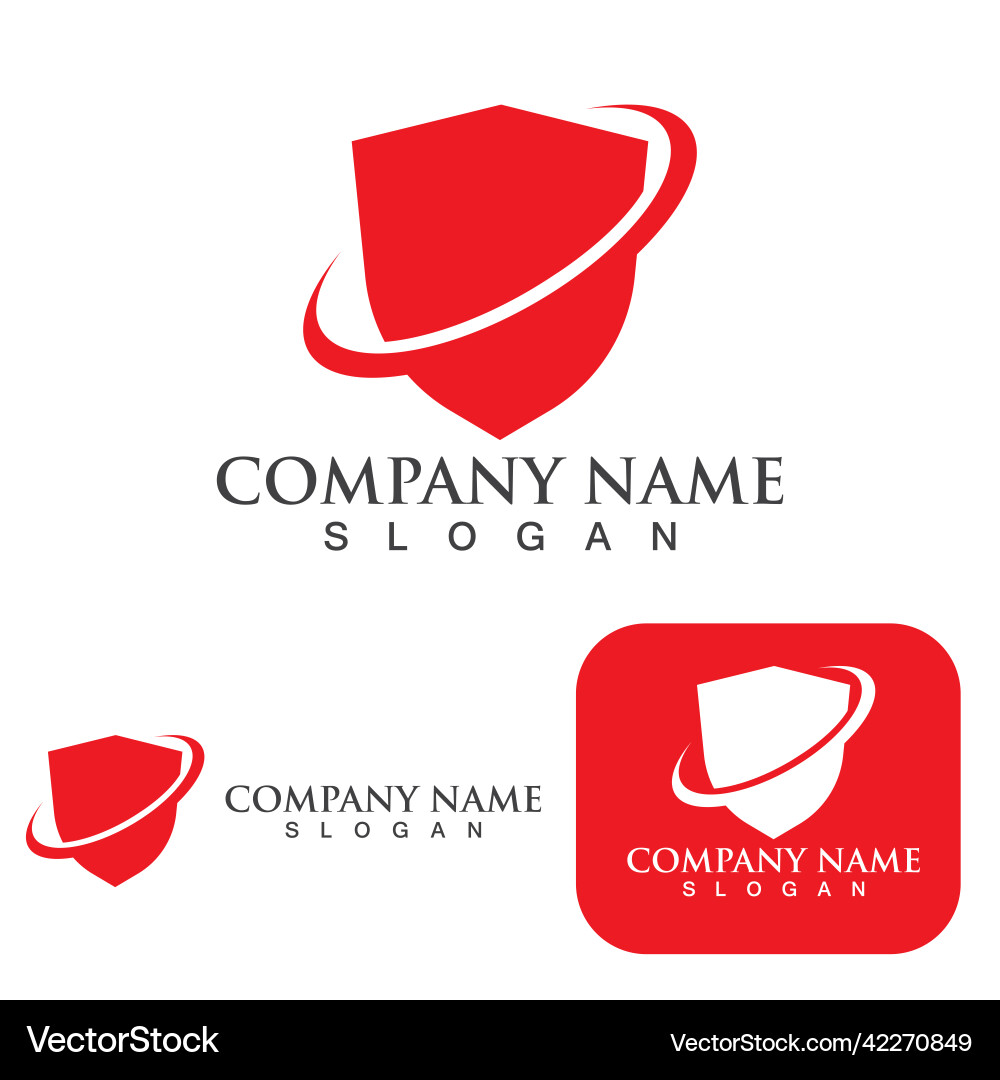 Shield security logo template icon Royalty Free Vector Image