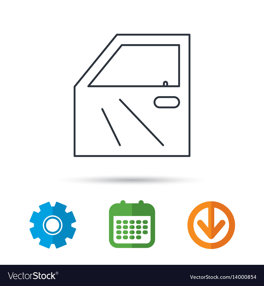 Car Door Icon Automobile Lock Sign Royalty Free Vector Image