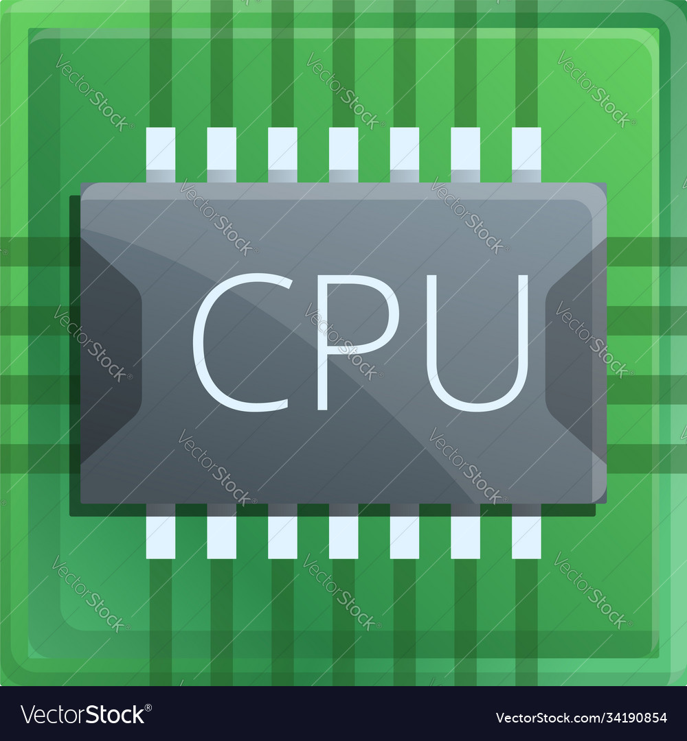Chip processor icon cartoon style Royalty Free Vector Image Chip processor icon cartoon style Royalty Free Vector Image
