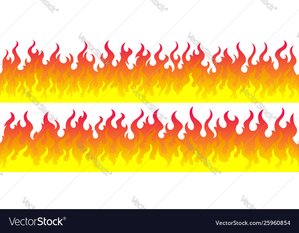 Fire flame frame borders Royalty Free Vector Image