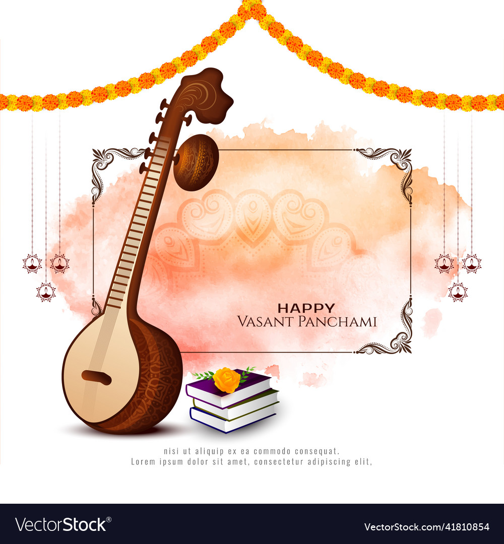 Happy vasant panchami indian hindu festival Vector Image