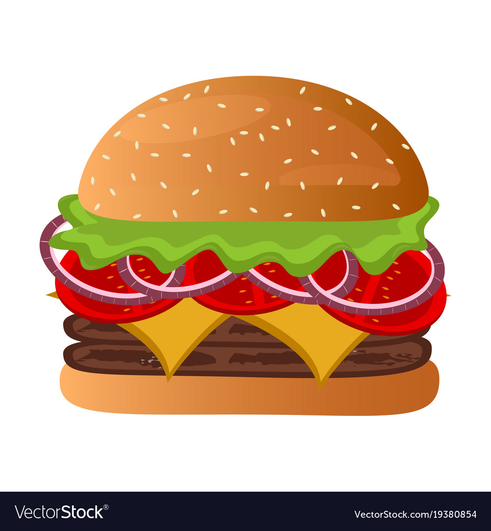 Isolated burger icon Royalty Free Vector Image