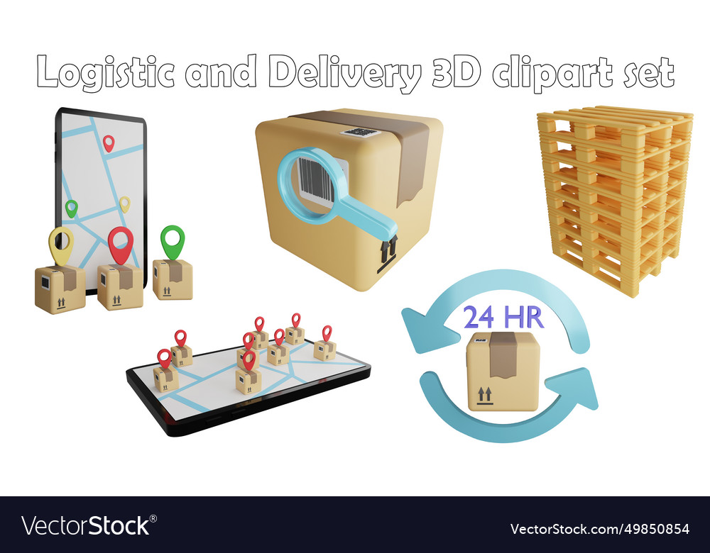 Logistic and delivery clipart element 3d render Vector Image