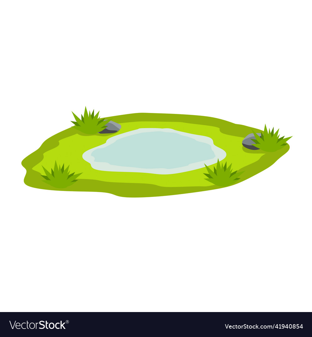 Pond and swamp lake landscape Royalty Free Vector Image