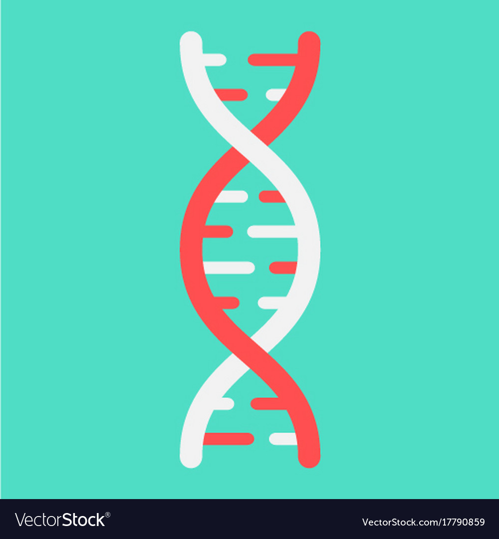 Dna flat icon medicine and healthcare genetic Vector Image