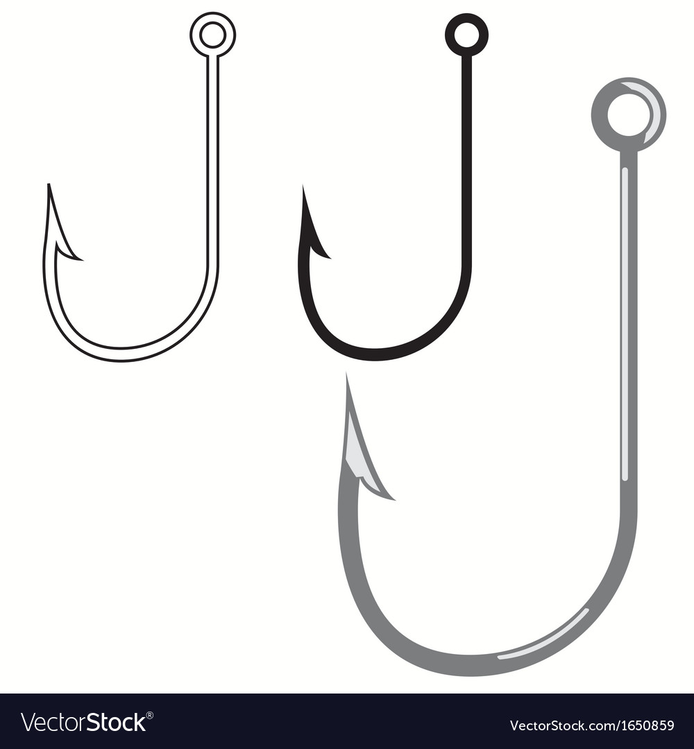 Download Fish hook Royalty Free Vector Image - VectorStock