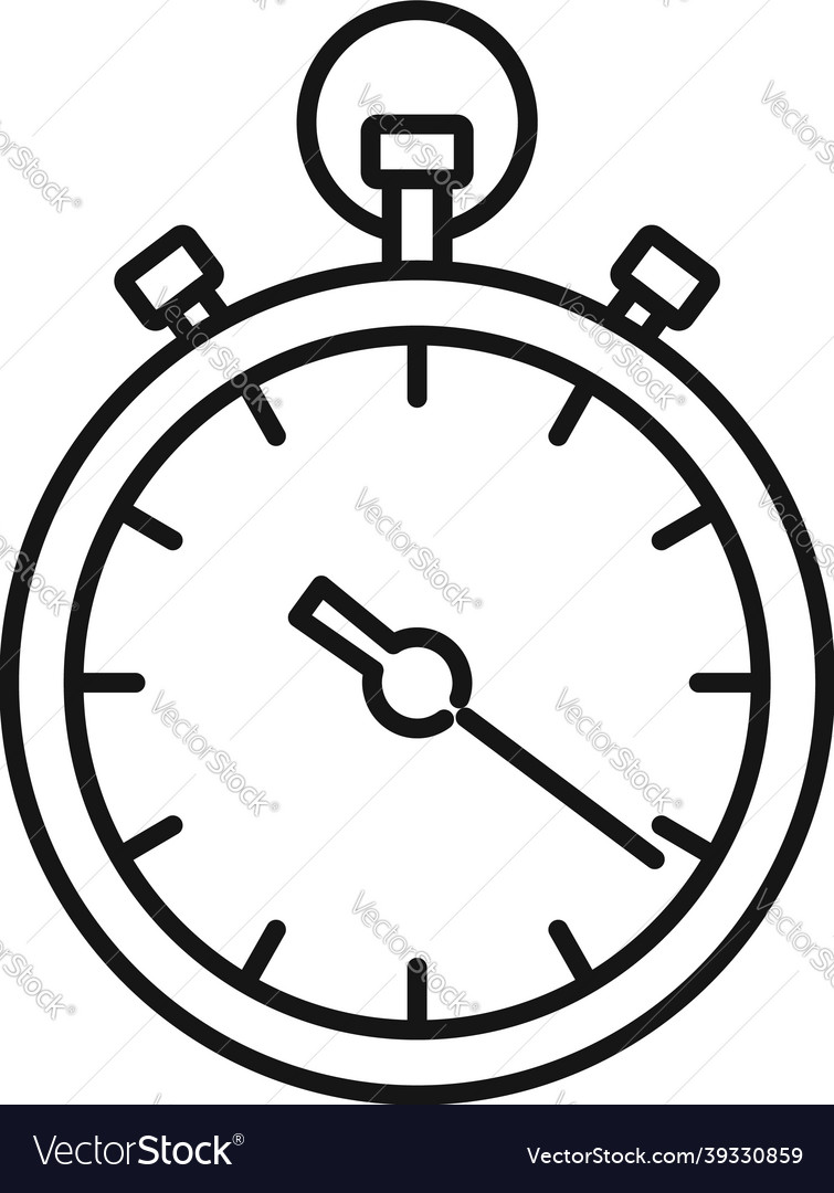 Hand stopwatch icon outline sport watch Royalty Free Vector