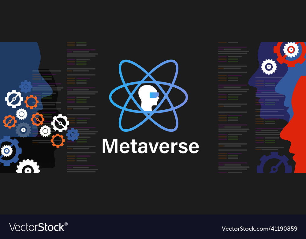 Metaverse meta verse worlvirtual made of code Vector Image