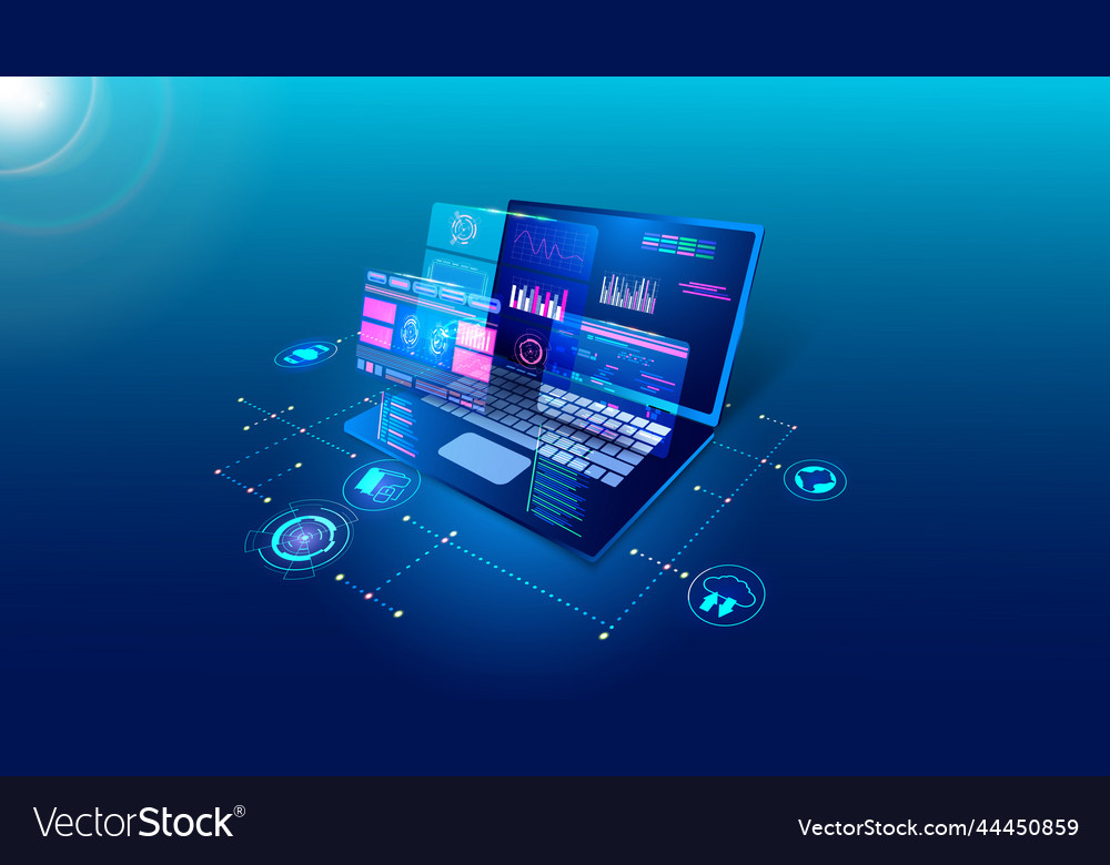 Software technology digital program develop Vector Image