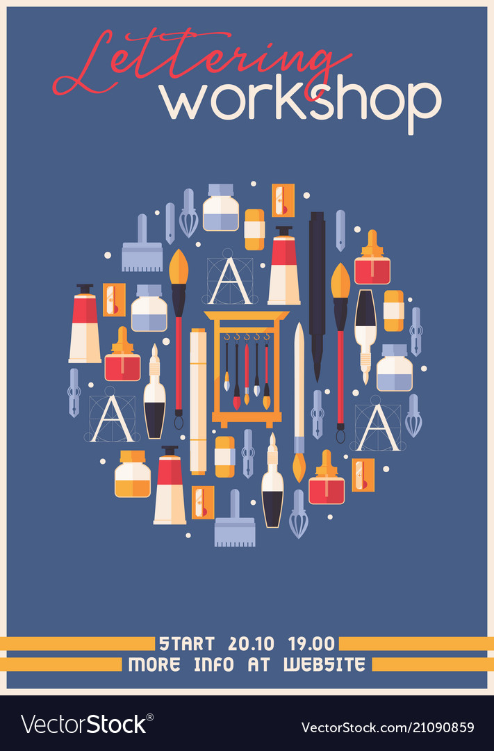 Vertical Template With Drawing Stationery Vector Image