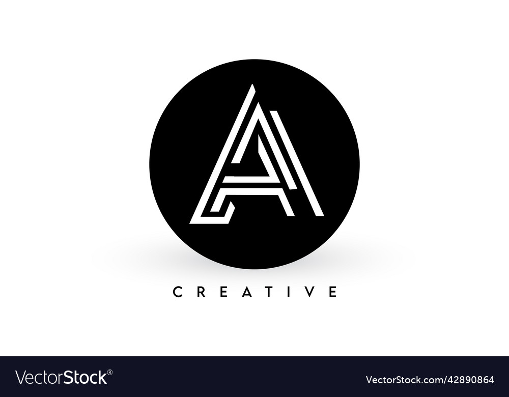 A letter logo design on a black circle creative Vector Image