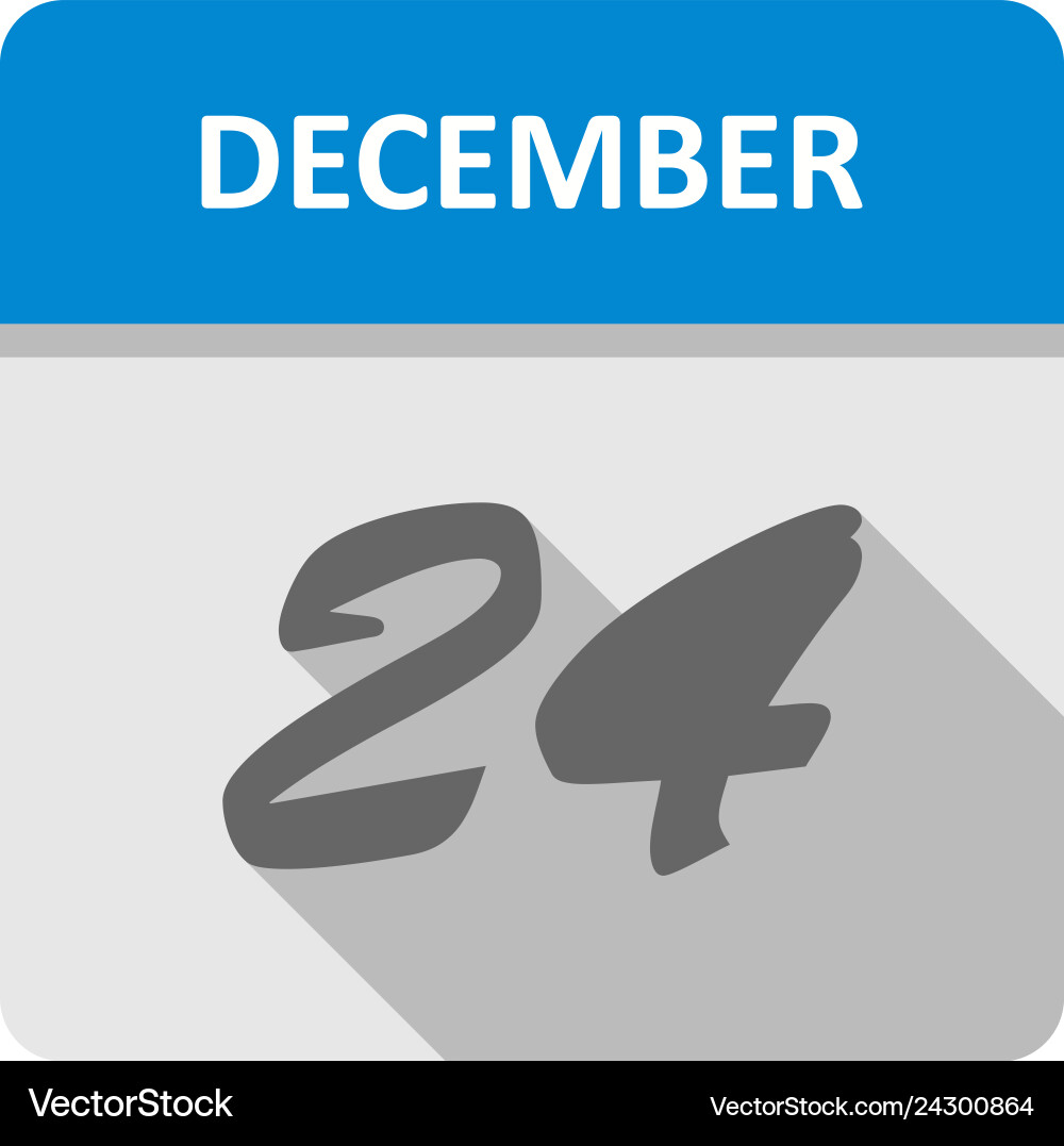 December 24th date on a single day calendar Vector Image