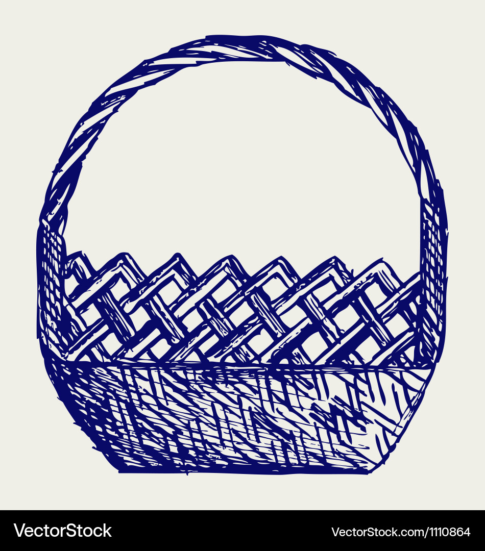 Empty wicker basket Royalty Free Vector Image - VectorStock
