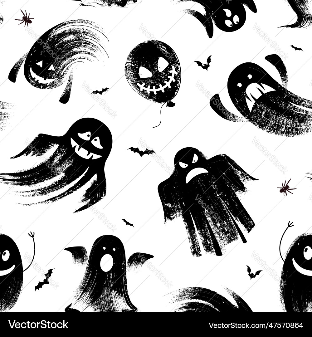 Happy halloween seamless pattern Royalty Free Vector Image