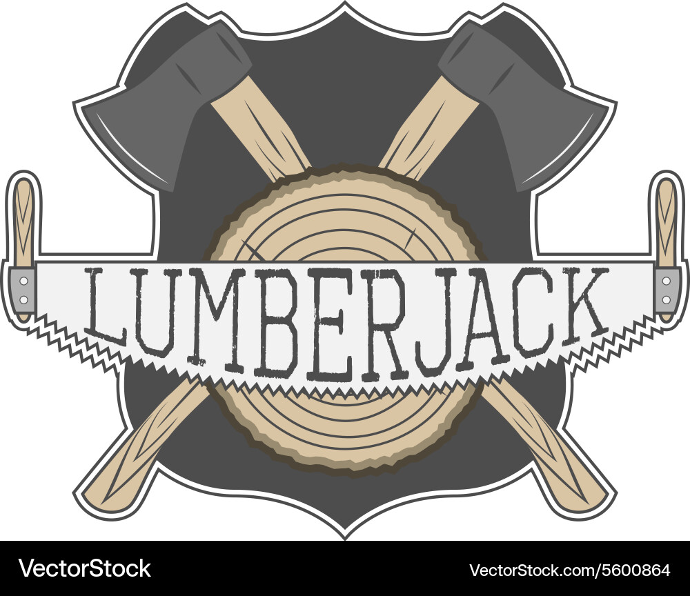 Lumberjack label Royalty Free Vector Image - VectorStock