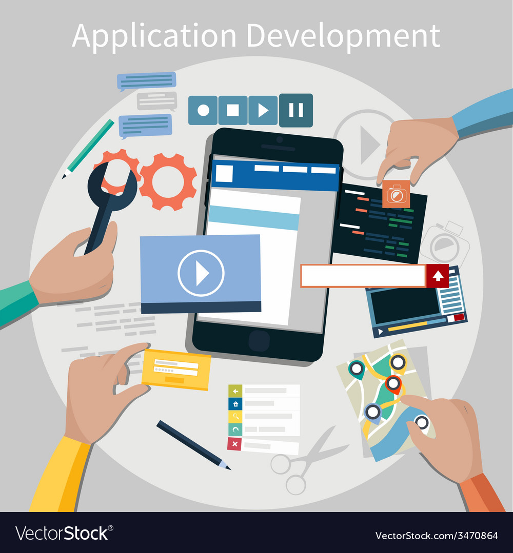 Mobile application development concept