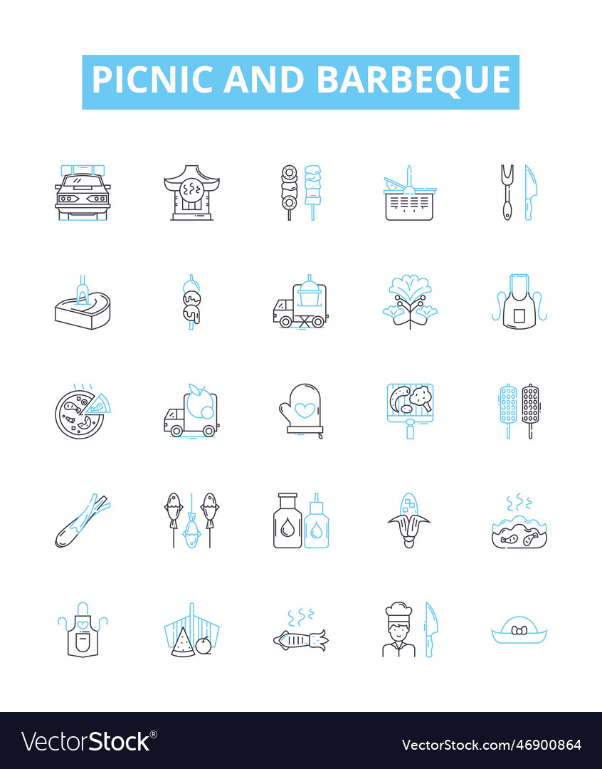 picnic-and-barbecue-line-icons-set-royalty-free-vector-image