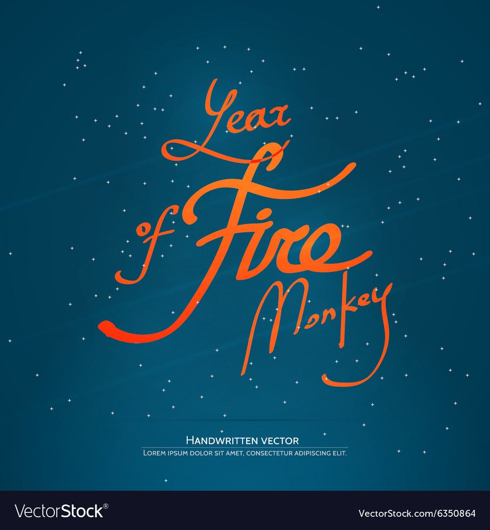 Year of fire monkey lettering