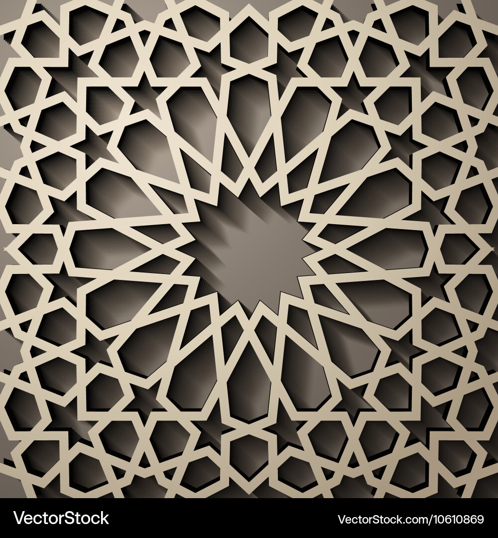 Background with 3d seamless pattern in islamic Vector Image