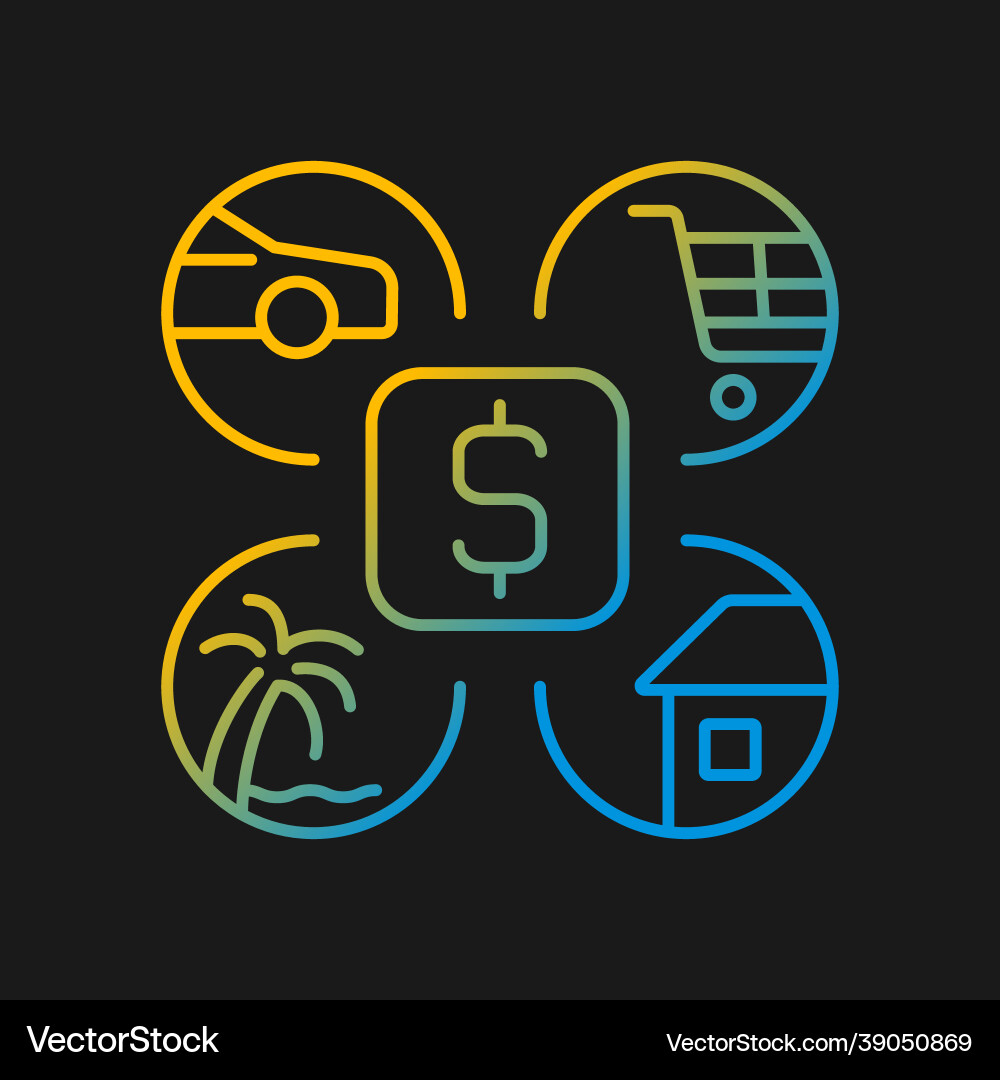 Budgeting gradient icon for dark theme Royalty Free Vector
