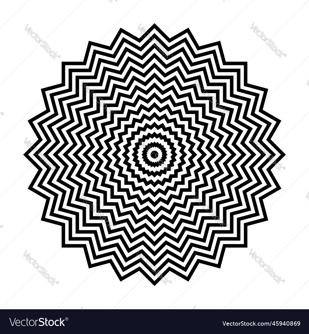 Circle zig zag lines pattern Royalty Free Vector Image