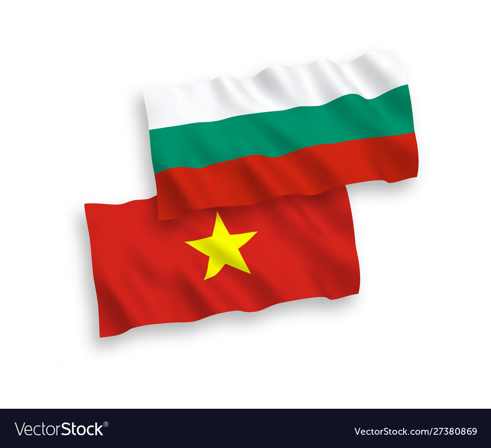 Flags vietnam and bulgaria on a white Royalty Free Vector