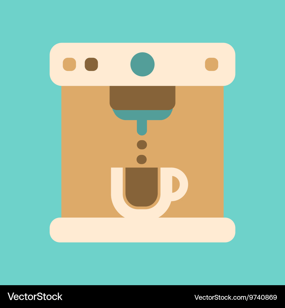 Flat icon on background coffee electronic machine Vector Image