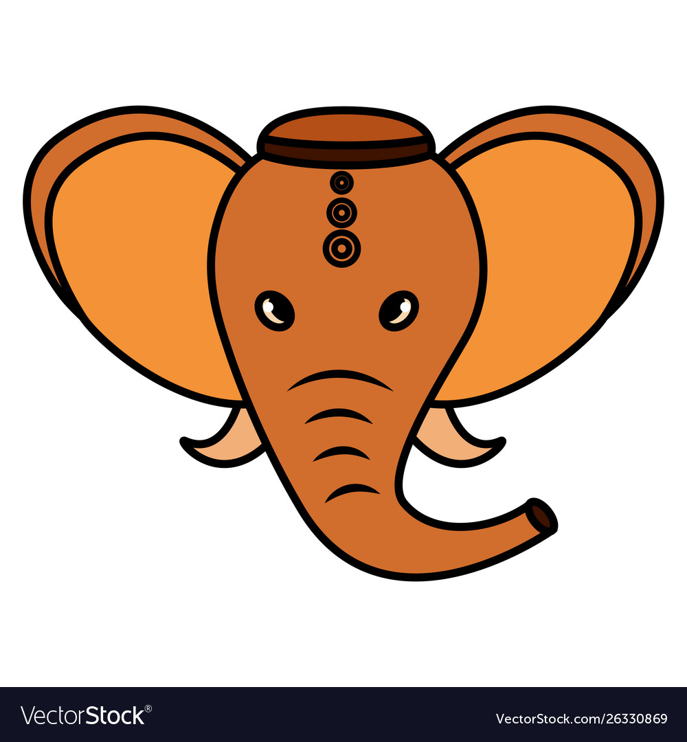 Indian elephant ganesha folk icon Royalty Free Vector Image