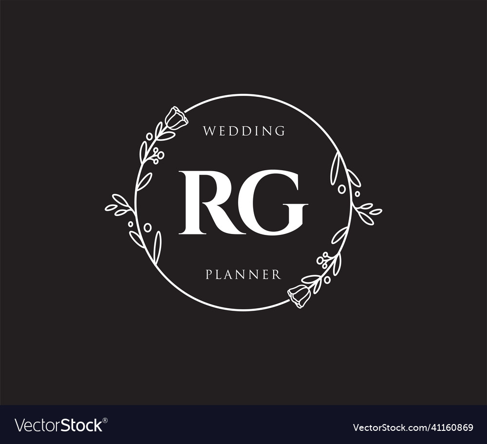 Initial rg feminine logo usable for nature salon Vector Image