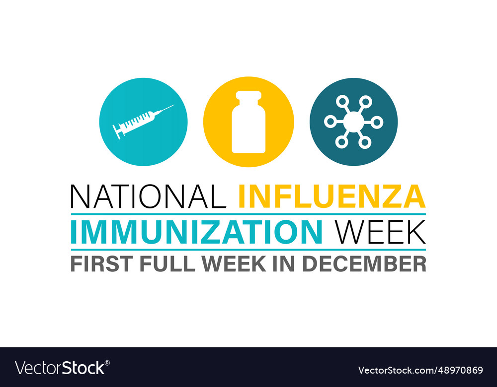 National influenza vaccination week Royalty Free Vector