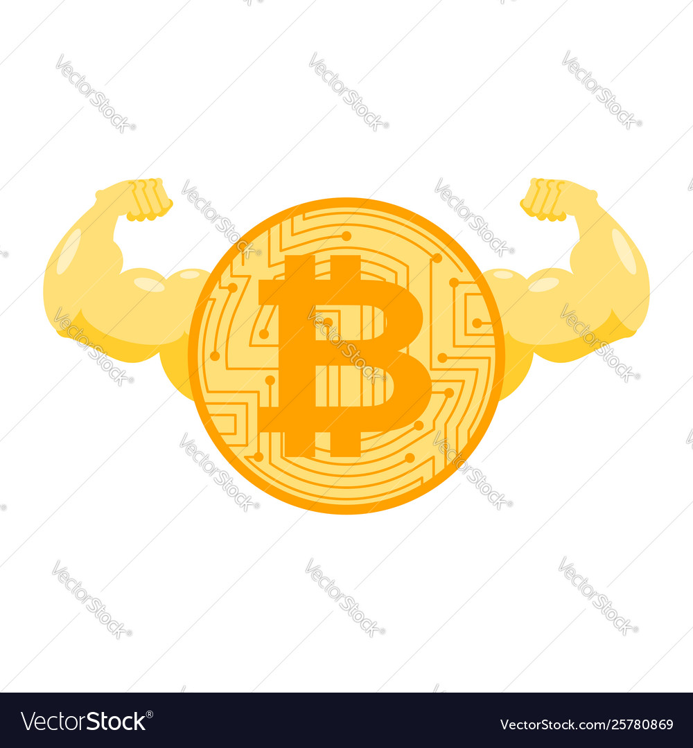 Strong bitcoin powerful crypto currency financial Vector Image