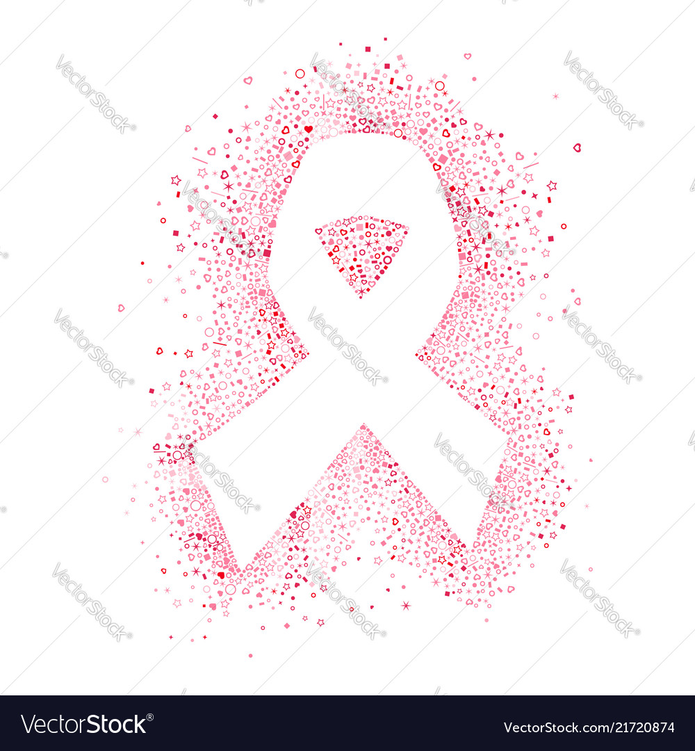 Breast cancer awareness pink ribbon icon shape Vector Image